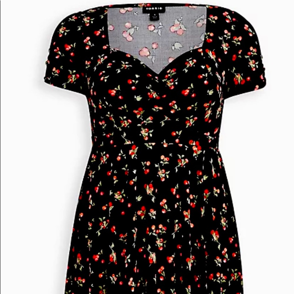 TORRID SKATER MIDI DRESS - CHALLIS BLACK CHERRY